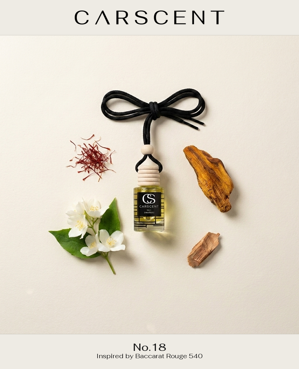 Car Air Freshener - No.18 Inspired by MFK Baccarat Rouge 540 – Car